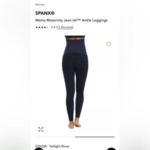Spanx Mama Maternity Jean-ish ankle leggings - XL - Twilight Rinse